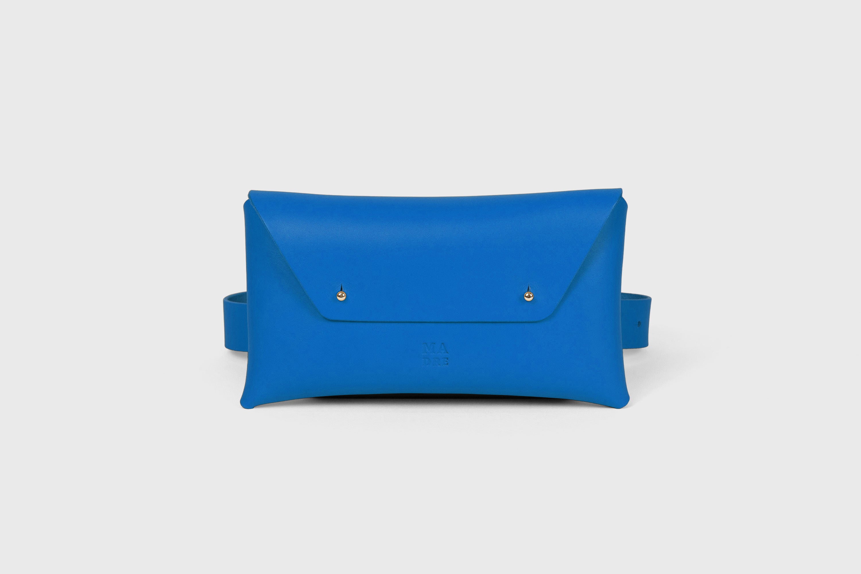 Belt Bag Leather Royal Blue Color Fanny Pack Waist bag Kit Bag Vegetable Tanned Leather Full Grain Premium Quality Modern Minimalist Design Atelier Madre Manuel Dreesmann Barcelona Spain