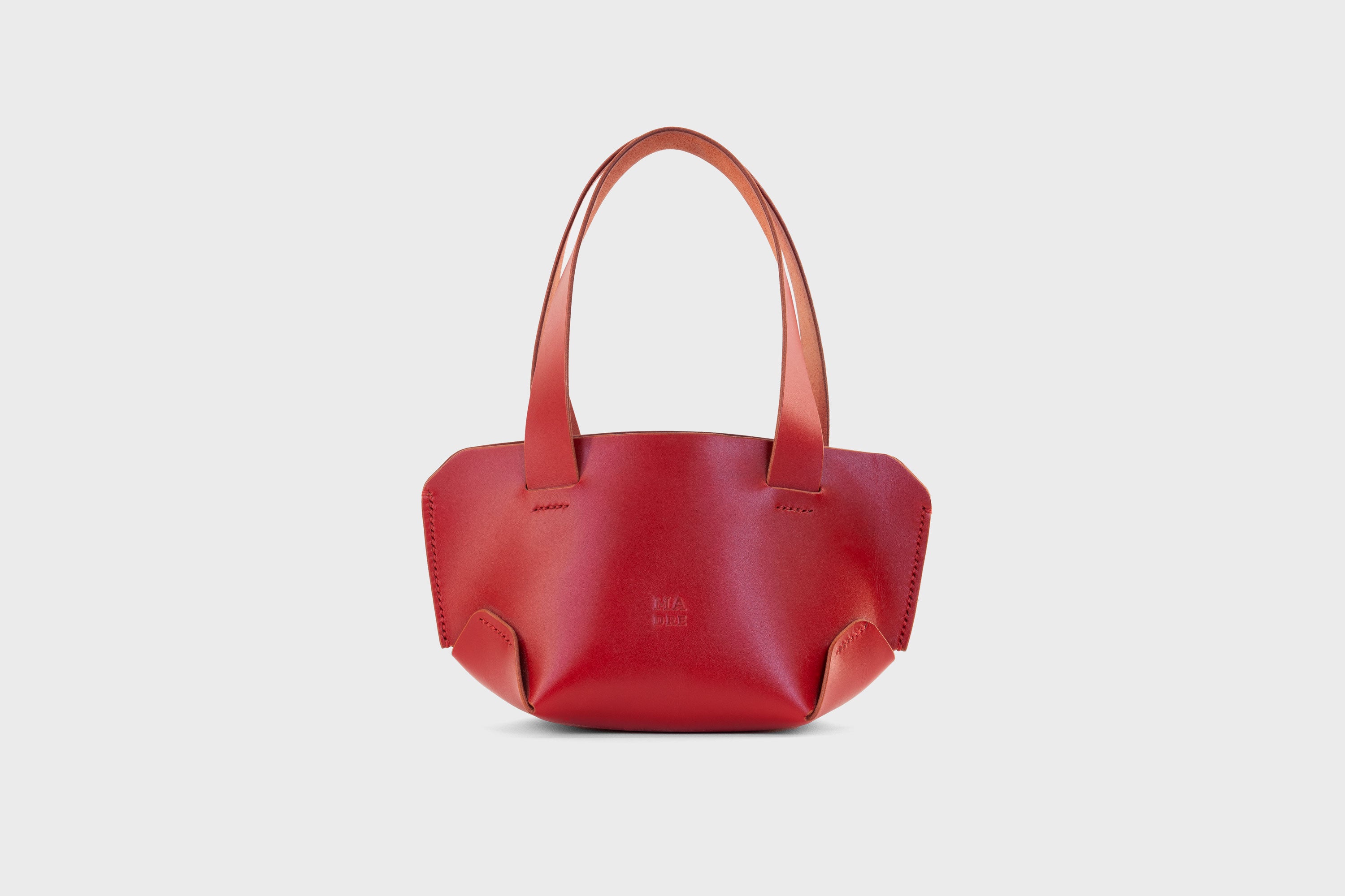 Red Leather small good Tote Bag