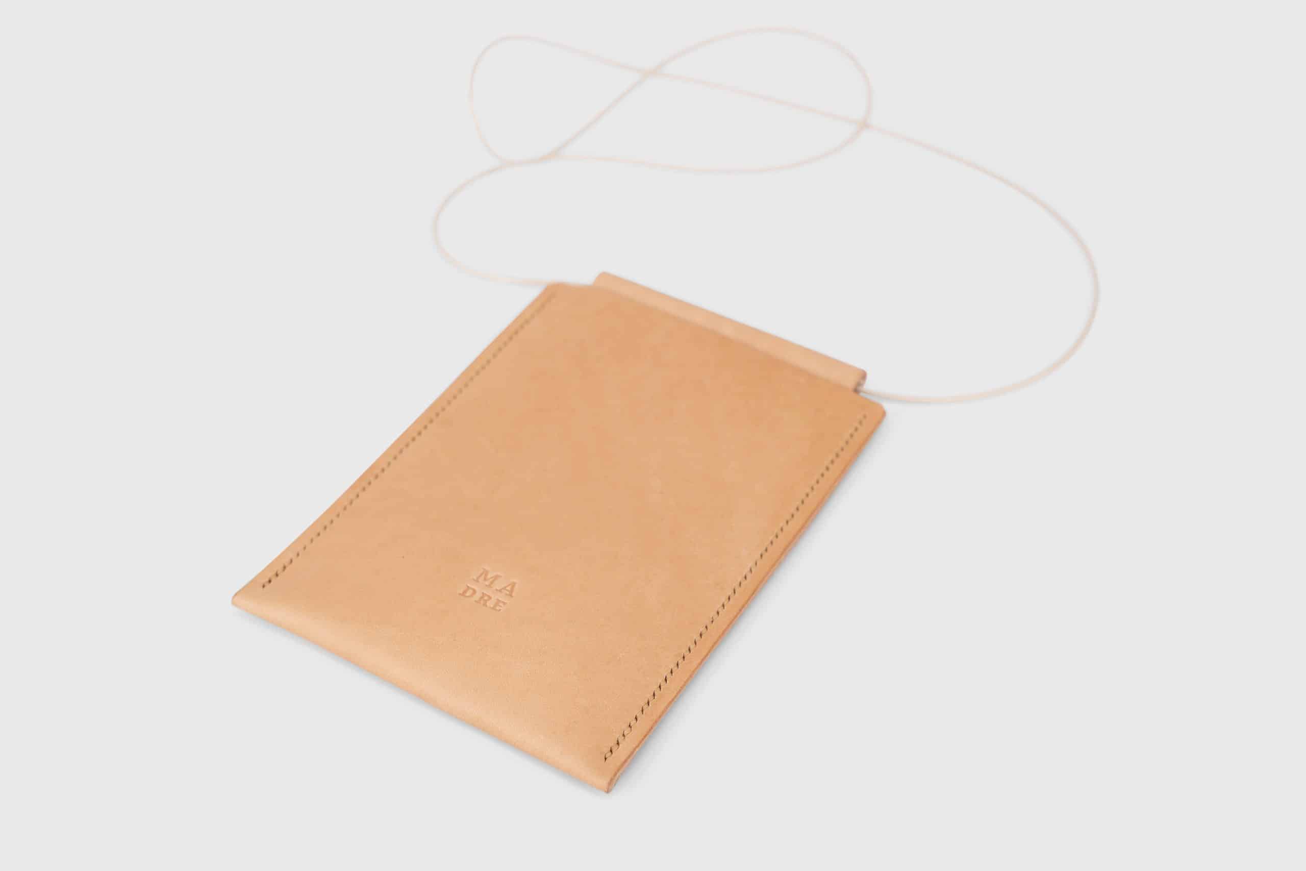 Vachetta leather neck hanging bag